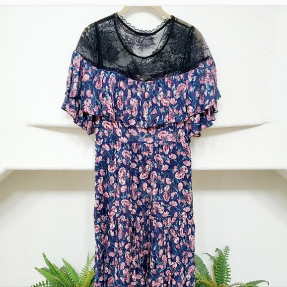 Rebecca Taylor Tea Rose Midi Dress Size 6 - Picture 8 of 12